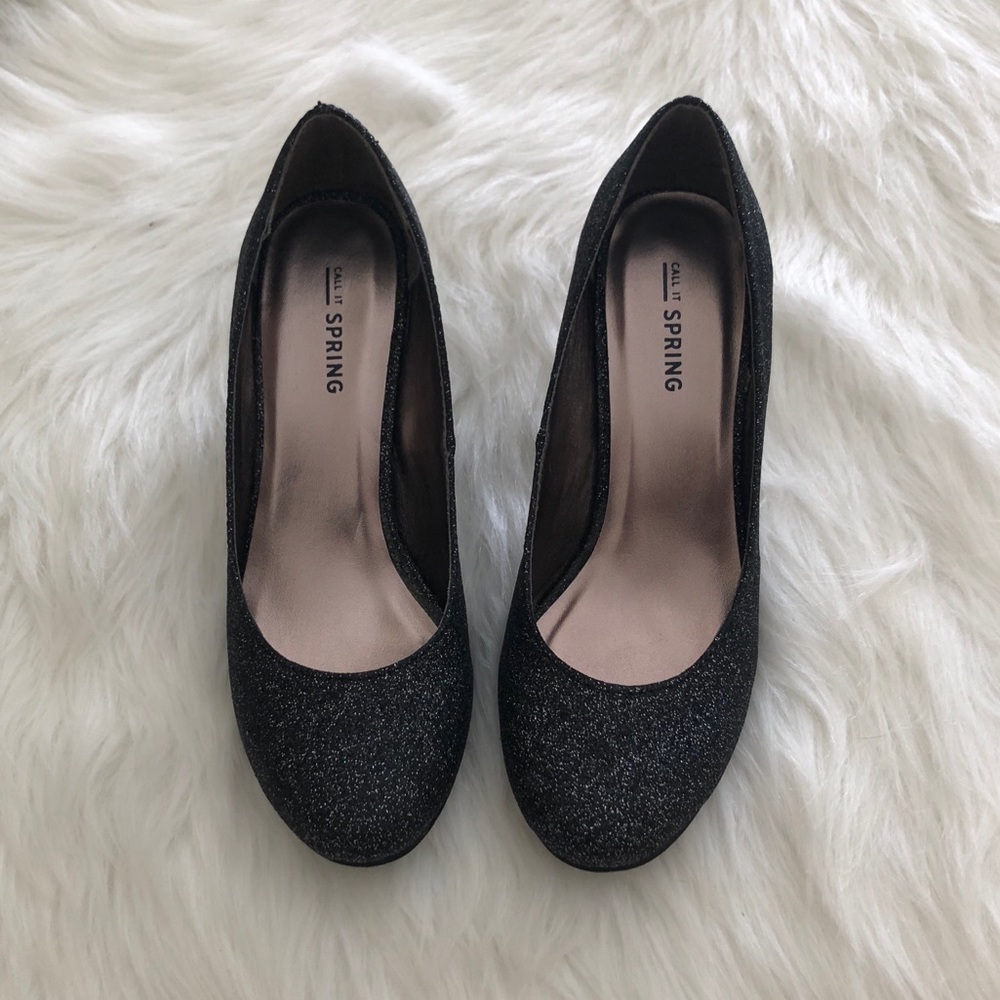 Black Sparkle Heels, size 6